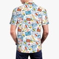 thumbnail image 4 of Balery Summer Stamp Printed Men’s Short Sleeve Polo Shirt, Midweight Men's Shirt,Golf Polo shirts -3X-Large, 4 of 9