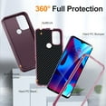 thumbnail image 3 of SaniMore for Motorola Moto G Pure 2022 Case, 3-Layer Shock Absorbing Non-Slip Stripes [Soft Silicone Rubber] [Hard PC Bumper] Military Grade Shockproof Protective Cover for Moto G Power, Purple, 3 of 8