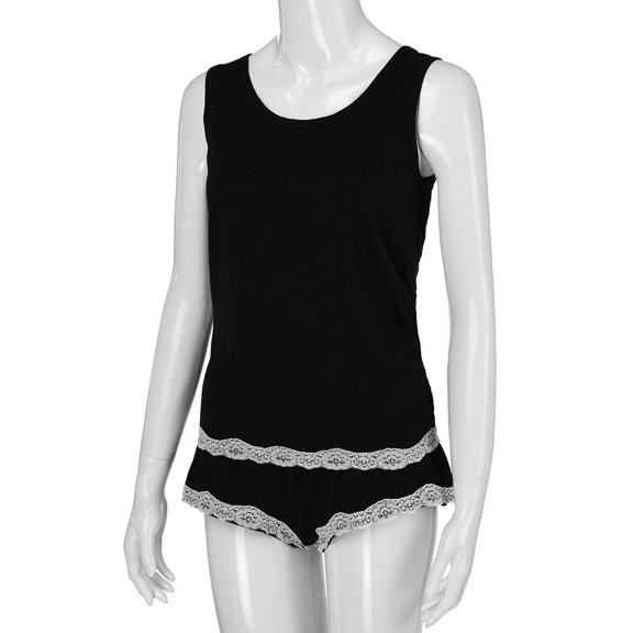 Sngxgn Women's Pajama Set, Long Sleeve Cotton Top & Pants, Soft & Cozy Loungewear(Black,M)