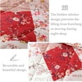thumbnail image 5 of Whale Flotilla 3-Piece Queen Comforter Set, Soft Reversible Bedding Comforter Sets, Patchwork Printed Down Alternative Comforter Duvet for All Seasons, Red, 5 of 9