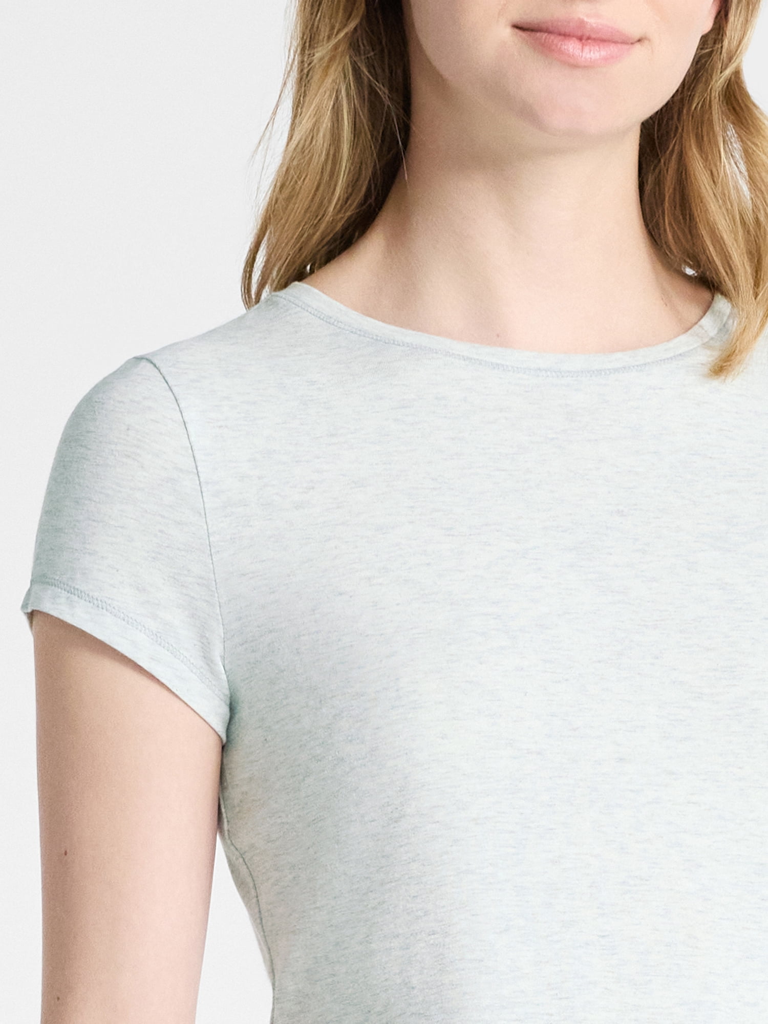 No Boundaries Crew Neck Tee with Short Sleeves, 1 or 3-Pack, Women’s