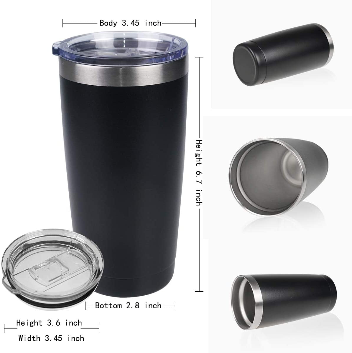 North Stainless Steel Vacuum Insulated 5-Piece Tumbler Set, 30 oz, Travel  Mug For Home, Office, School â€“ Like Yeti Tumbler For Ice Drink & Hot  Beverage 