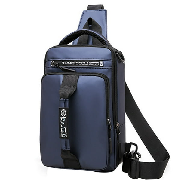 Mochila con Puerto de Carga Usb Mochilas para Adultos Bolso Multifuncional de Cuerpo Cruzado, Bolso de Hombro Y Pecho, con Puerto de Carga Usb