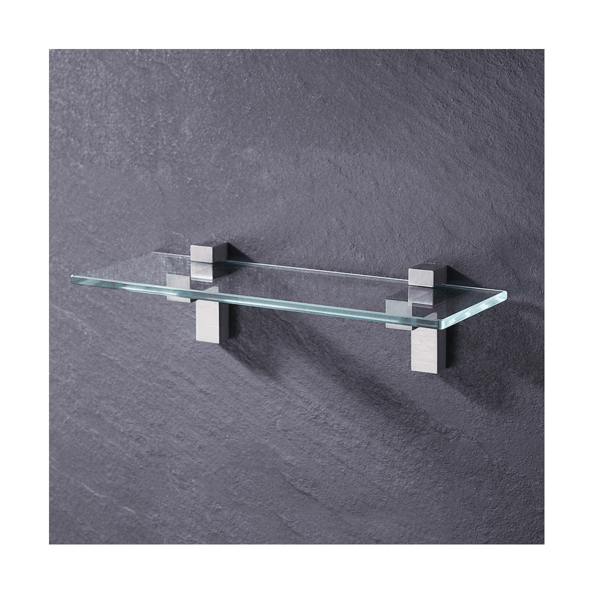 4Pcs Solid Metal Adjustable Wood/Glass Shelf Bracket Wall Mount, Brushed Silver