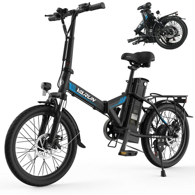 VARUN Electric Bike, Peak 750W Foldable Ebike with 20" Tires, 48V 374.4Wh Removable Battery, Electric Bicycle for Adults 40 Miles, 20MPH Speed
