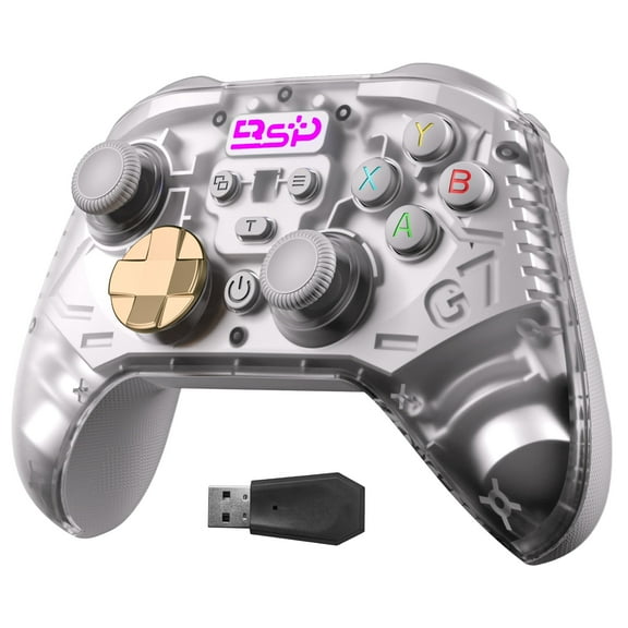 Wireless Game Controller for PC/Android/iPhone/Switch/Steam,Bluetooth Controller with Hall Joystick Trigger,Mechanical Silver