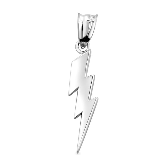 .925 Sterling Silver Thunderbolt Charm Pendant Necklace (Pendant only)