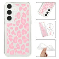 Feishell Case For Samsung A54 5G Cute Leopard Print Pattern Soft TPU Rubber Bumper Shockproof Anti-Scratch Slim Phone Cover Support Wireless Charging For Samsung Galaxy A54 5G, Pink