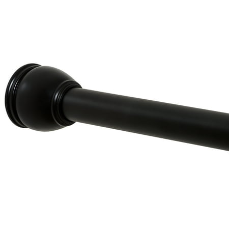 Matte Black Tension Shower Rod, 26" - 76", Zenna Home NeverRust Rustproof Aluminum