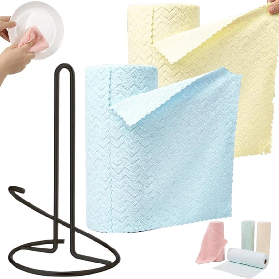 Starfreshi Microfiber Cleaning Cloths Roll, 2026 Upgraded Microfiber Cleaning Cloth 40 Pack, Reusable Paper Towels Tear Away Cloth, Ultra-Absorbent & Fast-Drying for Cars, Kitchen (Yellow Blue)