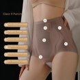 thumbnail image 4 of Pantalones moldeadores de cintura alta sin costuras con efecto contracción de abdomen y cadera, pantalones moldeadores de abdomen de talla grande para posparto, ropa interior ligera y, 4 of 6