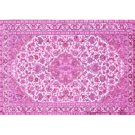 Ahgly Company Indoor Rectangle Medallion Pink Traditional Area Rugs, 2' x 3'