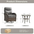 thumbnail image 7 of Unnifurnzi Outdoor Swivel Rocker Patio Chairs-6'' Thick Cushions Outdoor Rocking Chairs Set of 2 with Patio Side Table Patio Table and Chairs for Deck Porch Garden Balcony Poolside-Brown/Gray, 7 of 7