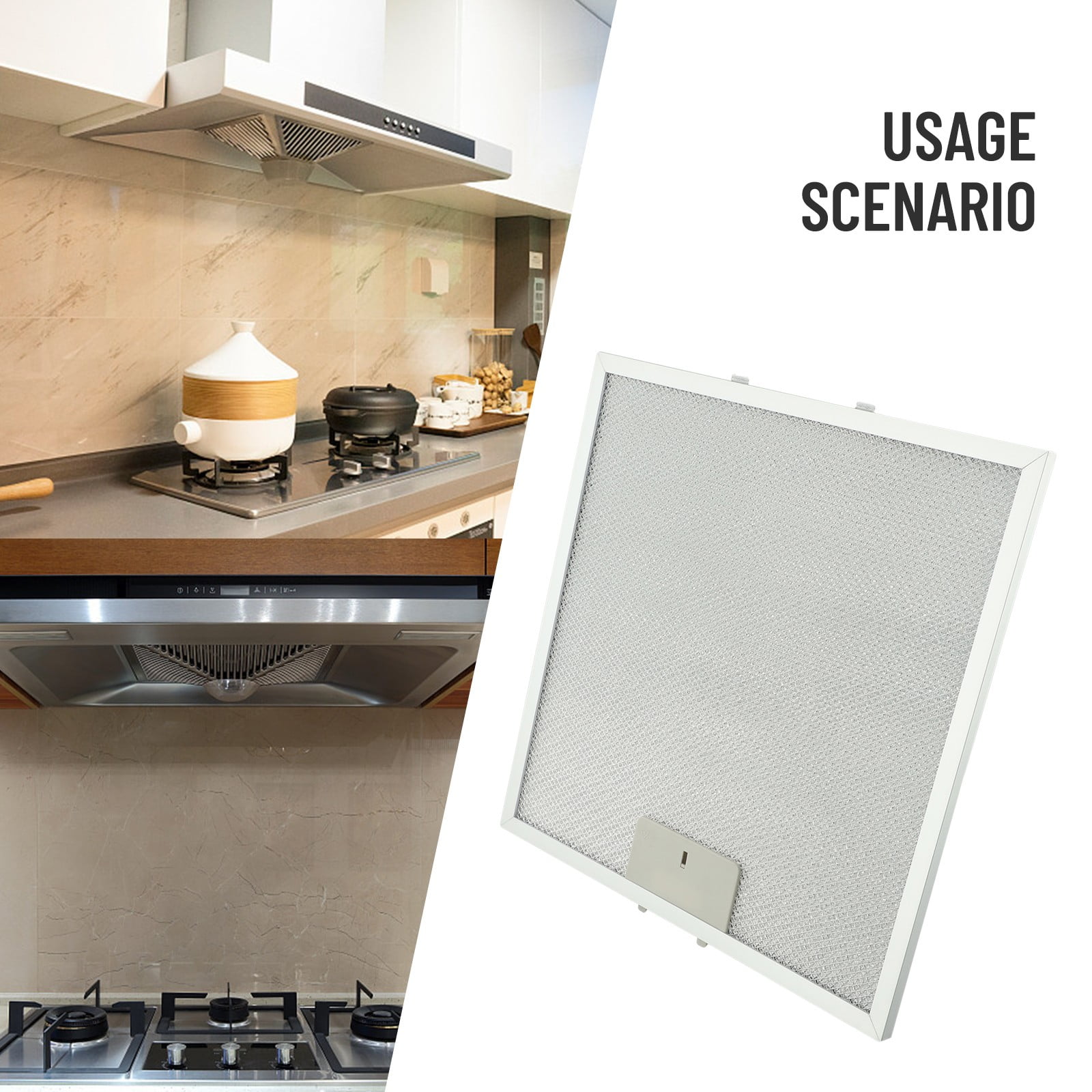 Wodtesl Extractor Vent Filter for Range Hoods Stainless Steel with Multi Layer Filtration System Dimensions 320x320x9mm