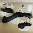 thumbnail image 6 of 111.8" L-shaped Curved Sectional Sofa with Chaise, 3-Seater Luxury Polyester Modular Sectional Sofa, 3 Pillows included, Boneless Couch with Curved Backrest for Living Romm, No Assembly Required, 6 of 11