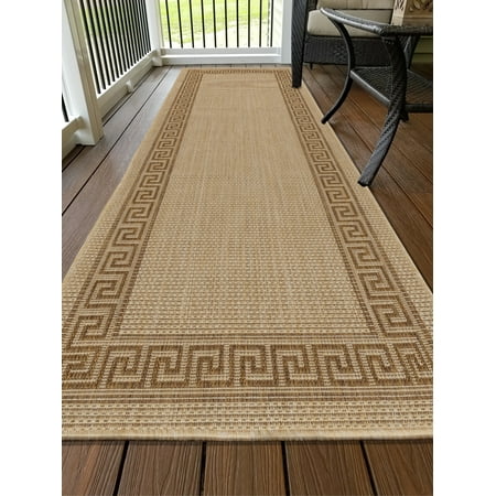 Ottomanson Jardin Collection Natural Greek Bordered Design Indoor Ottomanson Jardin Collection Natural Greek Bordered Design Indoor Outdoor Jute Backing Area Rugs And Runners Com