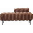 thumbnail image 7 of 49.6" Wide Upholstered Mini Loveseat with Metal Legs, 2-Seater Small Sofa End of Bed Bench Window Ottoman Footrest with Adjustable Back for Living Room Bedroom Entryway Hallway Small Space, Brown, 7 of 7