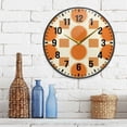 thumbnail image 3 of Yayeee Wall Clock Battery Operated 9.5" Silent Quartz Non-Ticking for Living Room Decor, Orange Geometric Pattern, 3 of 8