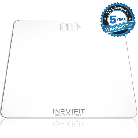 INEVIFIT BATHROOM SCALE, Highly Accurate Digital Bathroom Body Scale, Measures Weight for Multiple Users. Includes a 5-Year (Best Most Accurate Scale)