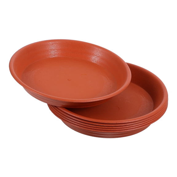LOLIPPYY 6-Pack Red Round Planter Drainage Trays Flower Pot Saucers Imitation Clay Water Catchers for Indoor Plants
