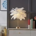 thumbnail image 5 of Large Feather Table Lamp - Battery Operated LED Night Light for Bedroom, Living Room, Weddings, and Holiday Decor, 5 of 6