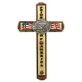 thumbnail image 5 of Rustic Western Patriotic USA Flag Bald Eagle Emblem Pride Of America Wall Cross, 5 of 5