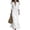 White, variant on Women Ruffled V Neck Tiered Maxi Dress, 3/4 Flounce Sleeve Loose Flowy Long Dress, Casual Summer Vacation Beach Sundress with Multiple Colors,White,2XL