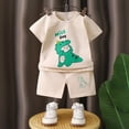 thumbnail image 2 of HCNTES 2nd Birthday Shirt Toddler Boy Two Year Old Birthday Outfit Short Sleeve Cotton T Shirt Clothes(Khaki,18-24 Months), 2 of 3