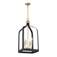 thumbnail image 3 of Sheffield 4-Light Pendant in Matte Black with Warm Brass Accents, 3 of 6