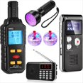thumbnail image 1 of Kit de 6 Piezas: 1 Detector, 1 Grabadora Digital EVP de 8 GB, 1 Radio Portátil, 1 Linterna UV y 2 Bolas LED para Gatos., 1 of 5