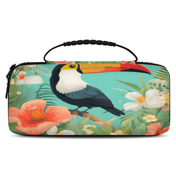 Herdesigns Tropical Toucan Bird Carrying Case for Nintendo Switch 2 with 20 Game Card Slots, Portable Travel Carry Case for Accessories and Console