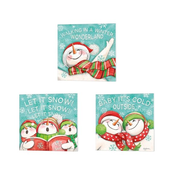 Metaverse Mary Urban 'Let it Snow Eyes Open' Canvas Art (Set of 3)