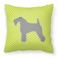thumbnail image 2 of Carolines Treasures BB3692PW1818 Kerry Blue Terrier Checkerboard Blue Fabric Decorative Pillow, 2 of 5
