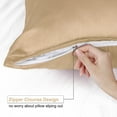 thumbnail image 2 of Unique Bargains 6 Pack Satin Pillowcase with Zipper, Queen, Gold, 2 of 8