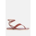 thumbnail image 2 of WRAP-UP Tie around Tan Flat Sandals, 2 of 6