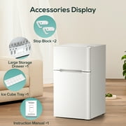 AUSEO 3.5 Cu.ft Adjustable Temperature Refrigerator, White, 50.82 lbs