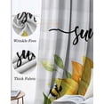 thumbnail image 3 of Sunflowers Bees Blackout Curtains for Bedroom Living Room Darkening Curtains 90 Inch Grey Check Sunshine Watercolor Floral Black Out Window Curtain Privacy Window Treatment Grommet Drapes 52"x90"x2, 3 of 9