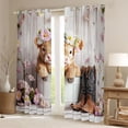 thumbnail image 2 of Homewish Cowboy Highland Cow 42x63 2-Pack Super Cozy Teen Floral Blackout Curtains, 2 of 6