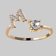 thumbnail image 4 of 26-Letter Gold Rings with Zircon and Rhinestone Adjustable Sturdiness - Perfect Gift for Women, 4 of 5