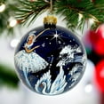 thumbnail image 2 of STP Goods Swan Lake Glass Christmas Ball Ornament with Panoramic Design 3.9" (10 cm) Hand-Painted Christmas Tree Ornament Collectible Christmas Tree Hanging Decoration, Blue White, 2 of 5