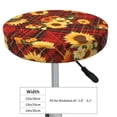 thumbnail image 2 of Red Plaid Sunflower Round Bar Stool Seat Covers, Elastic Round Chair Cover Stool Seat Slipcover Bar Stool Cushions Round Pad for 12-14 inch, 2 of 5