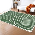 thumbnail image 3 of Area Rug 10x10, Tufted Carpet, Green Color, Wool Rug, Living, Bed, room, Handmade Rugs, 3 of 7