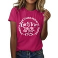 thumbnail image 5 of Tittly T Shirts for Women Spring Tops for Women Girl's Trip 2025 T Shirt Women's Fashion Round Neck Casual Short Sleeves0 Graphic Tees Tshirts Shirts Hot Pink XL, 5 of 5