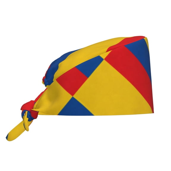 Women Working Hats And Sweatband Colombia Flag Adjustable Elastic Bouffant Cap