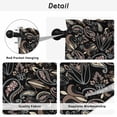 thumbnail image 5 of Boho Black Floral Tier Curtains, Farmhouse Botanical Vintage Paisley Flower Light Filtering Kitchen Curtains, 2Pcs Rod Pocket Half Window Treatments Panels for Sink Cafe Cabinet Camper 27.5x24 Inches, 5 of 9