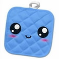thumbnail image 2 of 3dRose, Purple Cute smiling Square - Adorable and Kawaii Cartoony Smiling Face - Girly Sweet happy Cartoon, 8x8 Potholder, 2 of 5