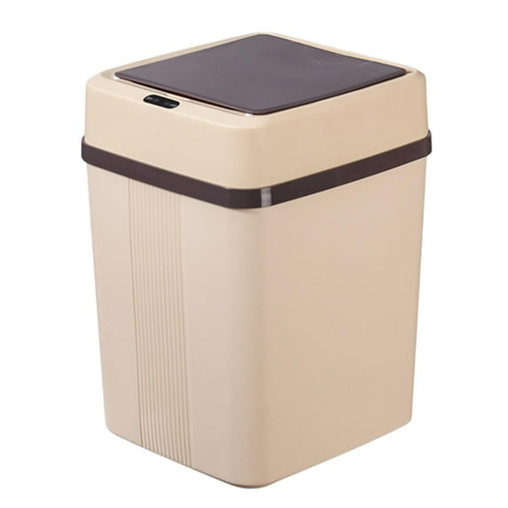 Induction Trash Can Waterproof Intelligent Rubbish Bedroom Toilet Household , Khaki