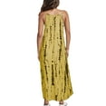 thumbnail image 2 of Fangasis Women Long Maxi Dresses Sleeveless Summer Beach Sundress V Neck Slip Dress Ladies Kaftan Sexy Party Yellow XL, 2 of 5