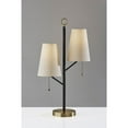 thumbnail image 3 of Adesso Daniel Table Lamp Black with Antique Brass Accents Cream Textured Fabric, 3 of 7