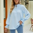 thumbnail image 2 of Chemise à Manches Longues à Manches Longues, Tops à Volants à Col Roulé à Lacets, Chemises de Couleur Pure, Design Exquis, 2 of 6